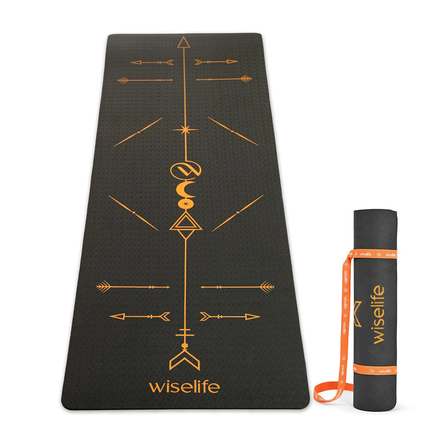Нескользящий коврик для йоги Wiselife, 8 мм