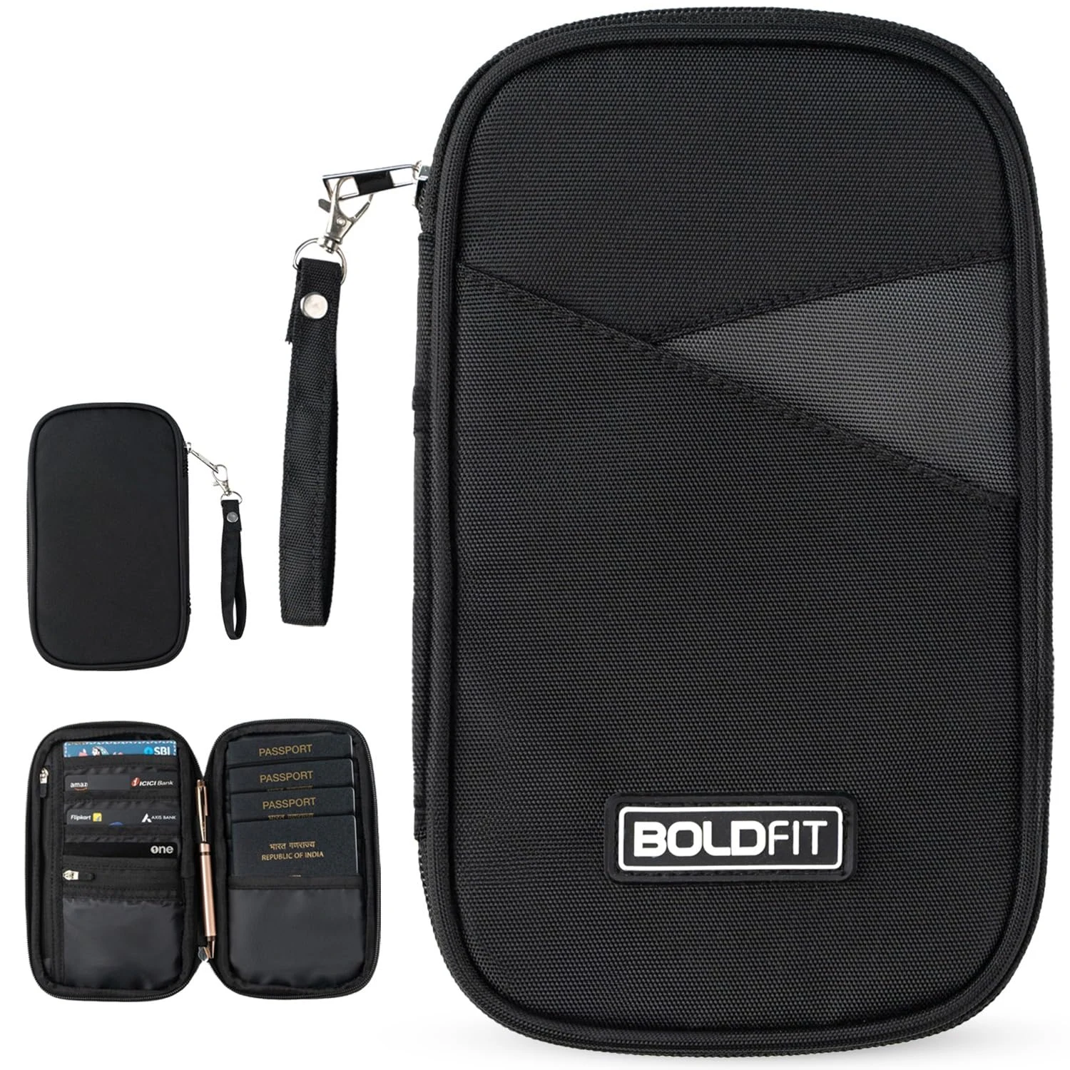 Дорожный органайзер для паспорта и карт Boldfit — черный