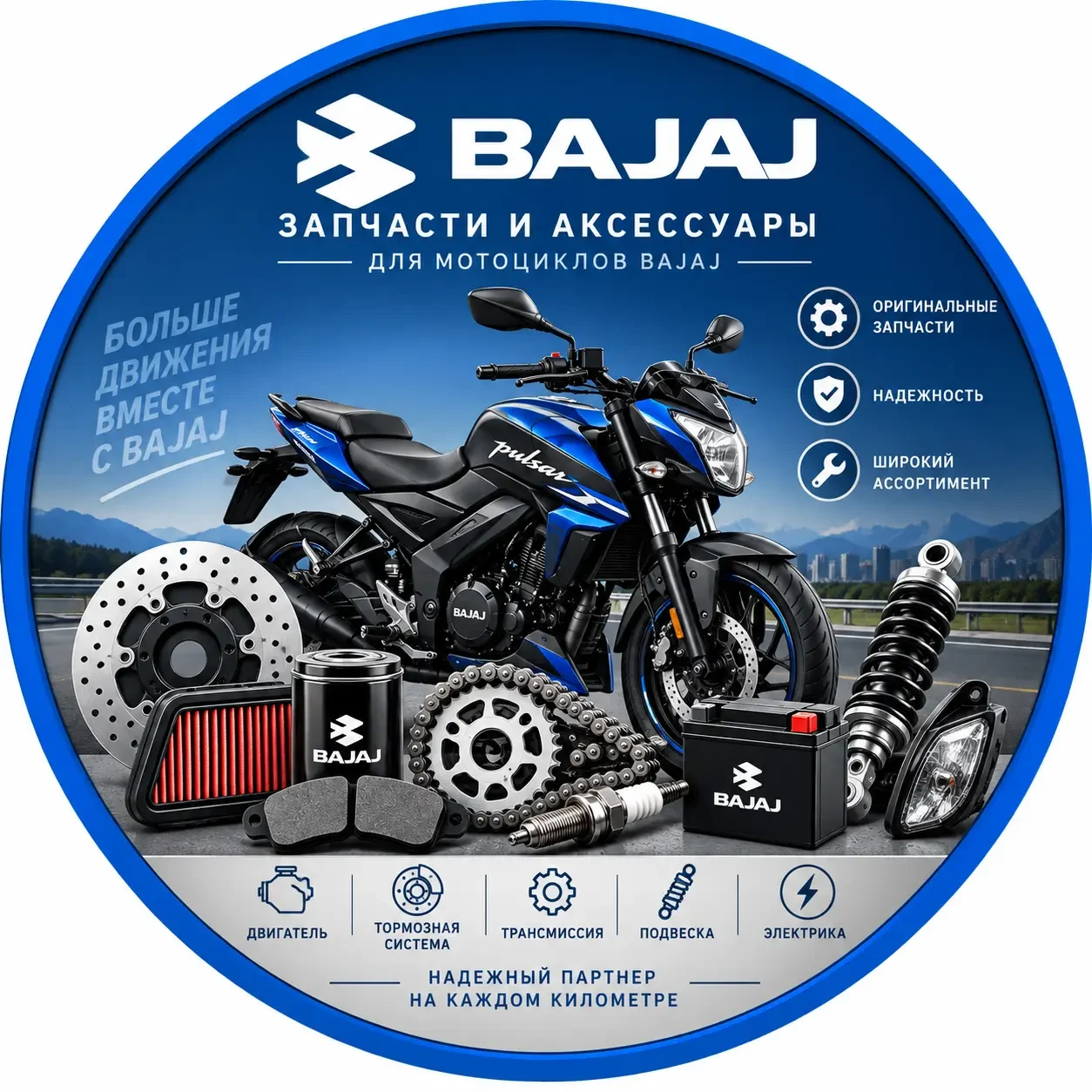 Запчасти для мотоциклов Bajaj